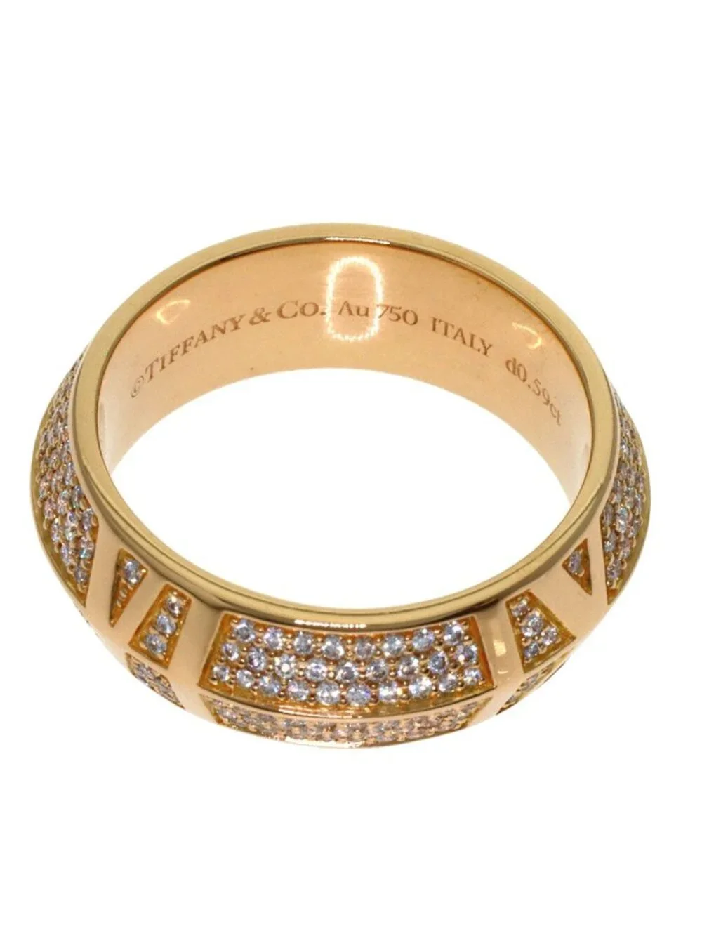 Tiffany & Co Atlas Closed Diamond Ring 18K Pink Gold